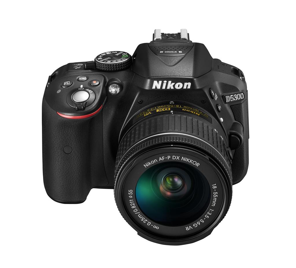 Nikon D5300 Digital SLR Camera with VR Lens Black AF-P 18-55 Kit, (D5300LKP18-55)