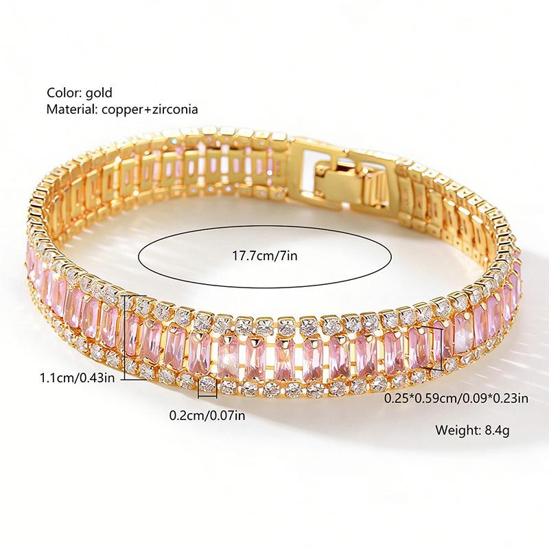 

Hot Sale Three Rows Stone Bracelet Fashion Design Zircon Tennis Bracelet Bracelet