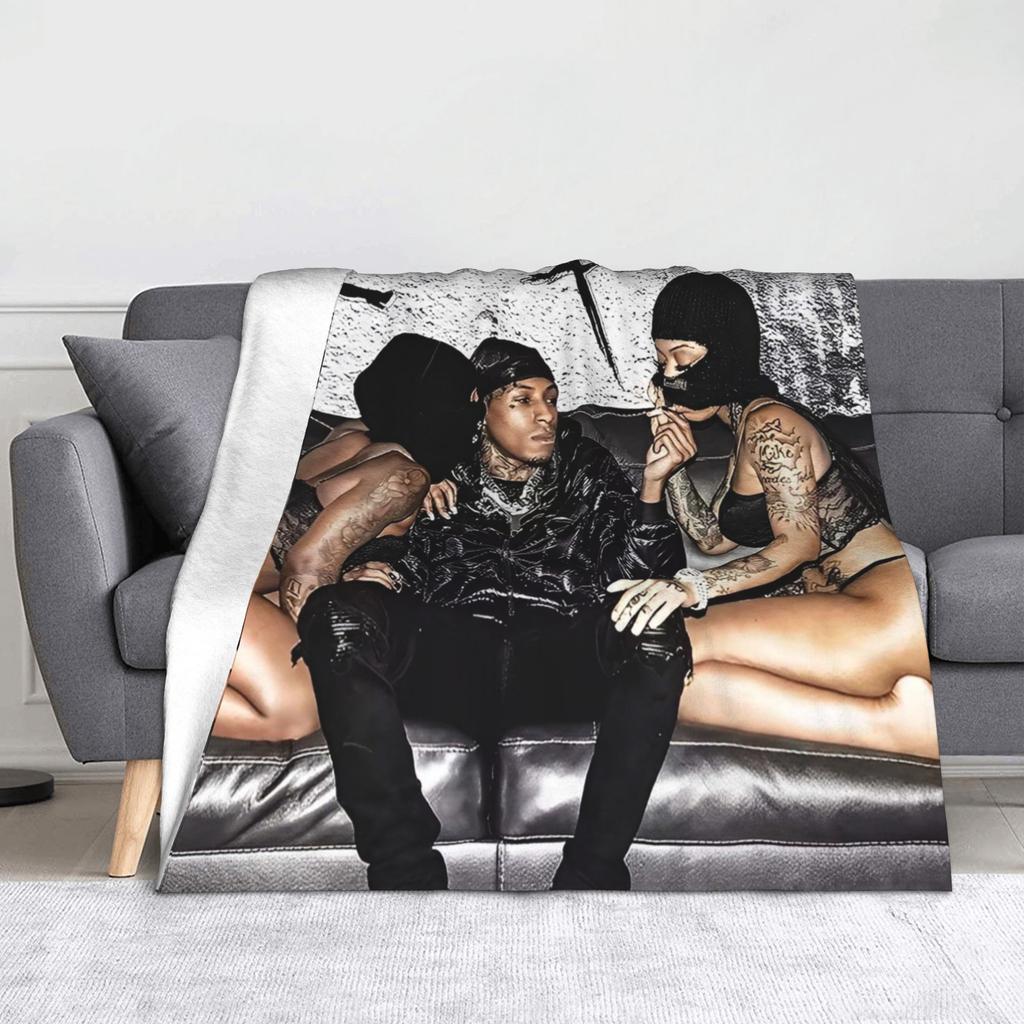 YoungBoys Rapper Musikdecken Plüsch-Kuscheldecken Schlafzimmer Sofa Bedruckte Leichte Tagesdecken