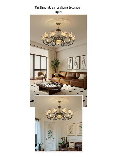 Modern Minimalist Copper Chandelier for Living Room, Restaurant, and Bedroom