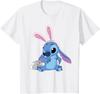 Hot Fashion Casual Disney Stitch in Easter Bunny Costume with Cute Fuzzy Friend T-Shirt S-4XL Summer