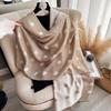 Cute Peach Heart Scarf Women'S Korean Version Versatile Outdoor Imitation Cashmere Warm Shawl Double-Sided Large Shawl Dual-Purpose