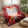 Poland Football Printed Flannel Blanket Skin Friendly Warm Decorative Throw for Indoor Couch Bed Daily Use