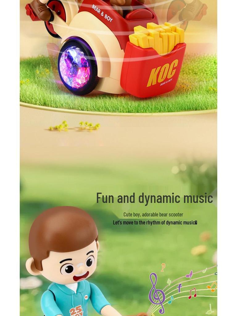 Triciclo Elétrico Rotativo Infantil com Luzes e Música