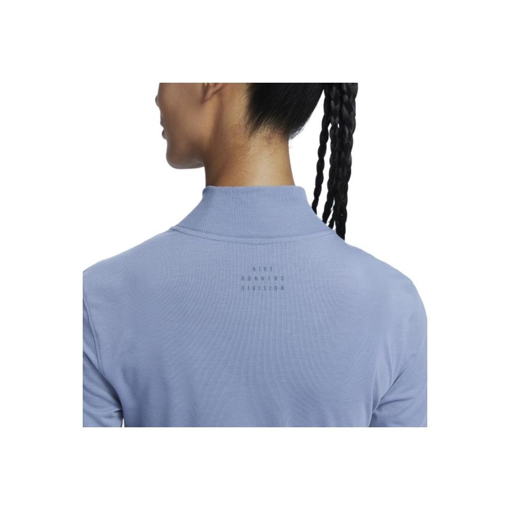 Nike Dri-Fit Adv Running Division Solid High Neck Long Sleeve Running T-Shirt Women Tops Slate-Gray FB7808-493
