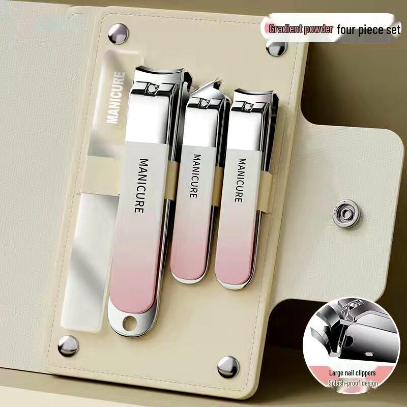 Tragbarer Bonbonfarbener Nagelknipser & Maniküre-Set mit Ohrlöffel