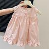 Summer Girls Sleeveless Peplum Top Fashionable Baby Vest Shirt Trendy Children Clothing