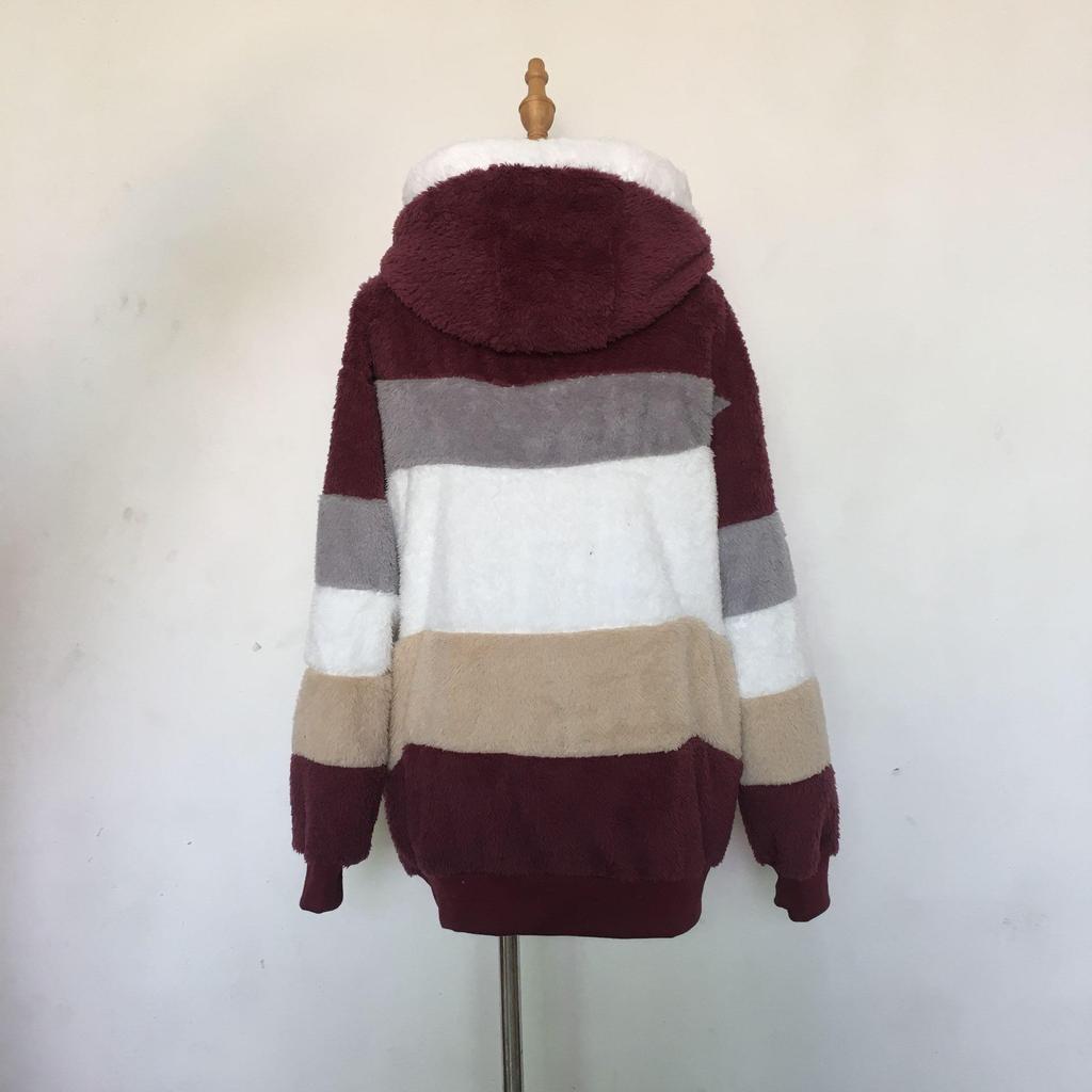 2025 Women's Autumn and Winter Loose Plush Multi-Color Hooded Jacket: Hot New Style.