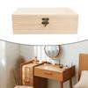 Handcrafted Pine Wood Jewelry Box with Locking Clasp and Hinged Lid for Desktop Organization of Small Accessories