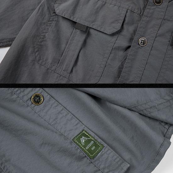 Men Spring Fall Outdoor Shirt Quick Dry Plus Size Soft Breathable Waterproof