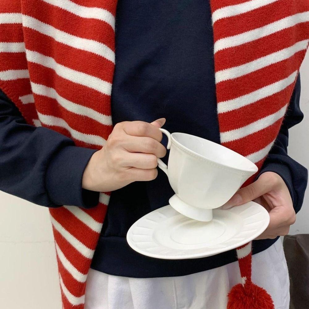 Verdickter dreieckiger Strickschal Langer Streifenschal Klassische Winter-Kaschmirschals Student