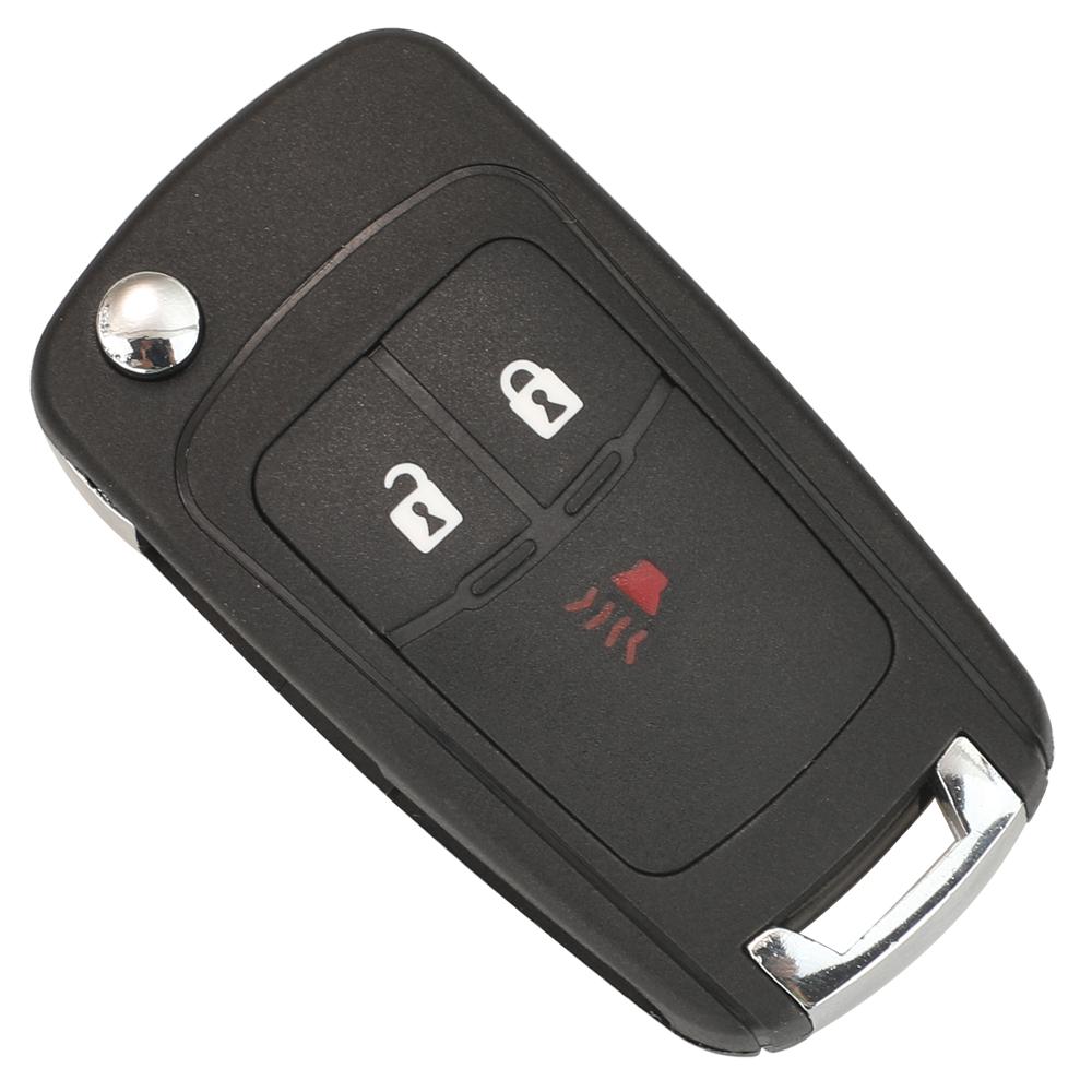 jingyuqin 10pcs/lot Folding 3 Buttons Remote Car Key Case Shell for Chevrolet Cruze Spark 2013+ Flip Remote Key Fob Replacement