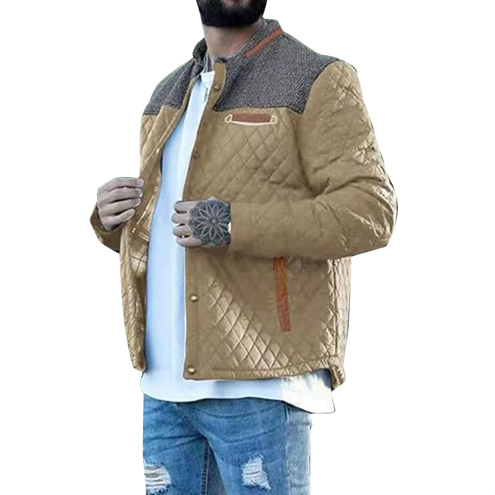 

Men s Casual Outdoor Sports Windproof Pocket Jacket Thickened Jacket XXL хаки