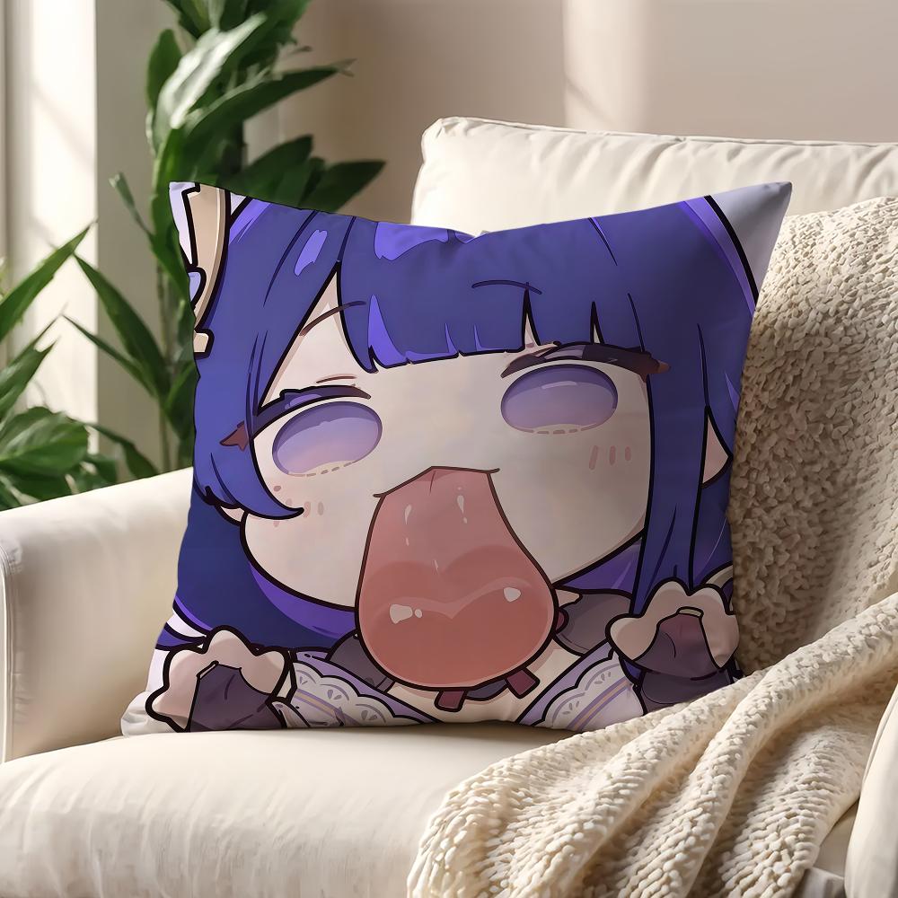 Kawaii Chibi Genshin Impact Characters cushion cover For Pillow Printing Sofa Decoration Home Car Room Office Nordic Simplicity