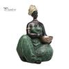 Minimalist Shelf Decor African Lady Figurine, Resin Ethnic Sitting/Standing Woman Statue, Hand-Painted Bohemian Home for Modern Decorative Ornament