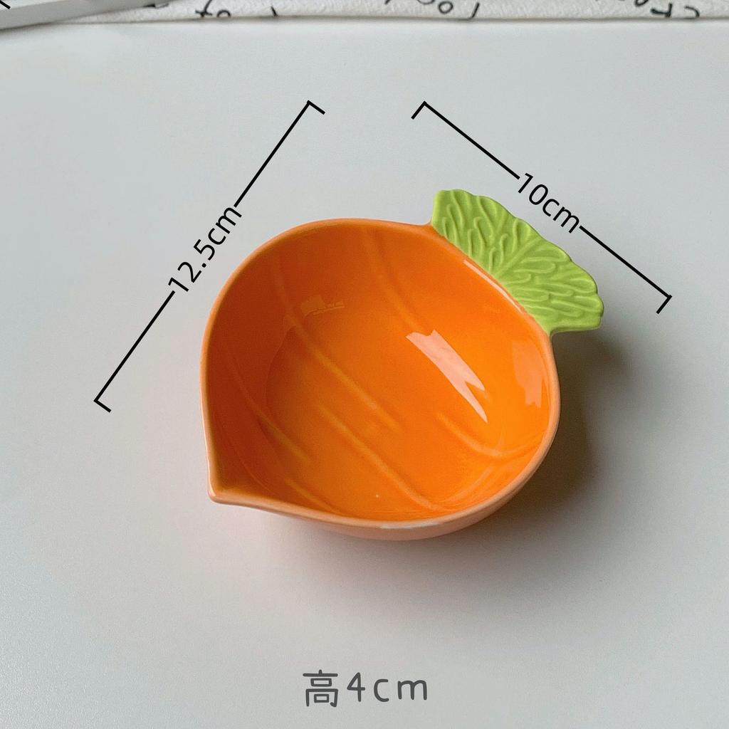 Cute Fruit Plate Household Underglaze Small Condiment Dish Ceramic Soy Sauce Vinegar Hot Pot Barbecue Dipping Snack Plate