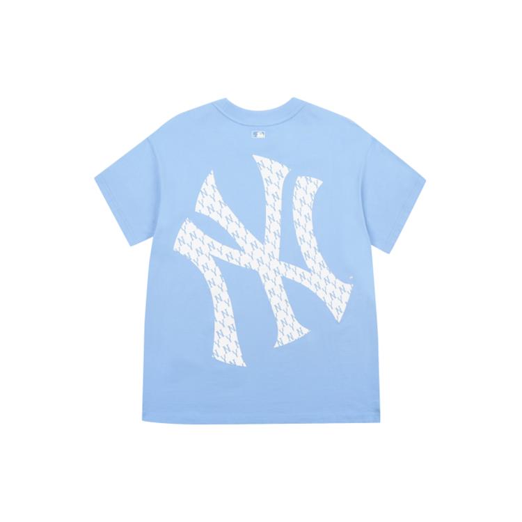 New MLB Drop Shoulder Sleeve T Shirt Unisex Sky Blue 31TSM2131-50S