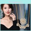 Charming Four Leaf Clover Necklace In Titanium Steel Dazzling Heart Design For Trendy Style