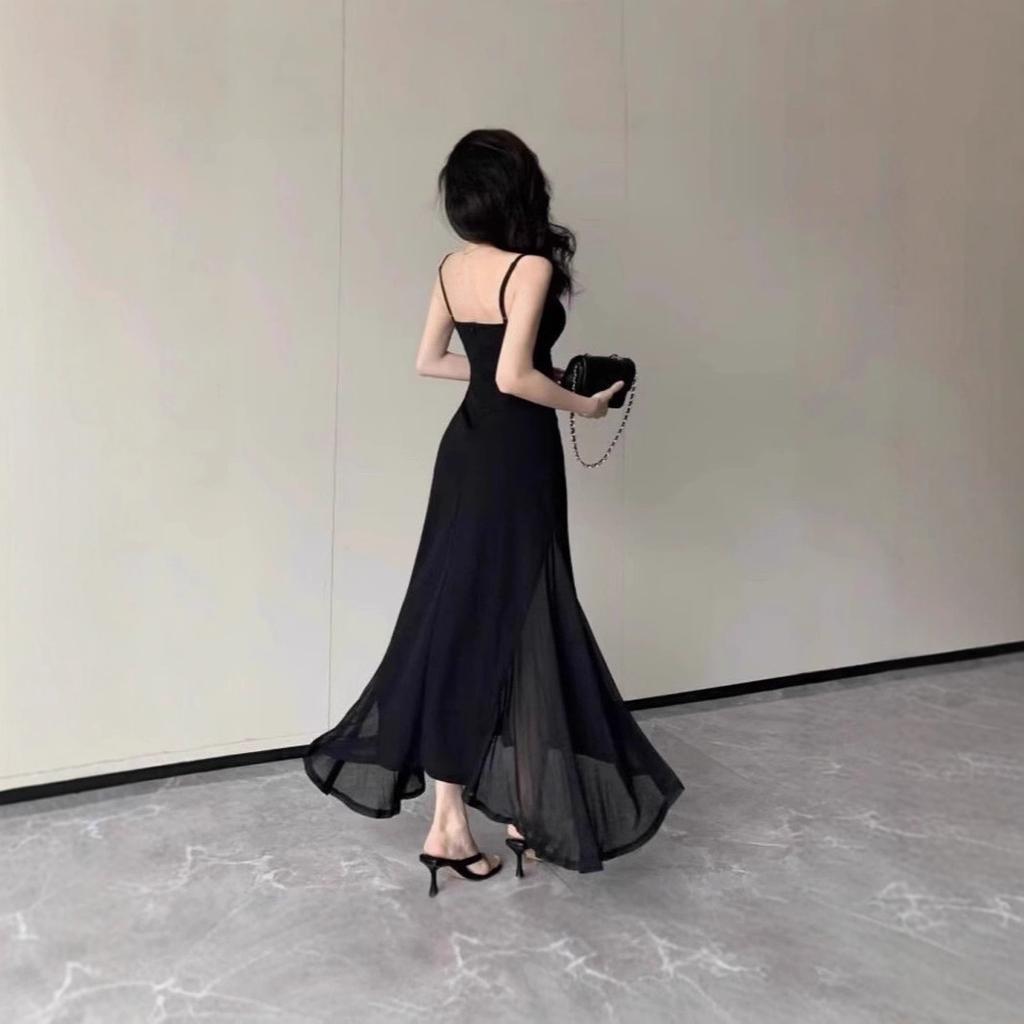 Premium temperament Spice girl suspender dress women's summer new slim and thin inner with small black skirt