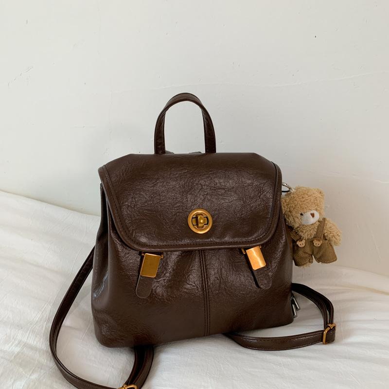 British Retro Backpack Women's Bag 2025 New Korean Niche Travel Backpack Retro Large-capacity Schoolbag