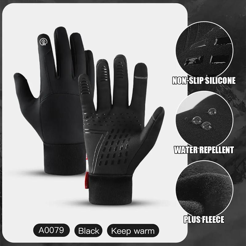 

Autumn Winter Outdoor Cycling Gloves Gym Fitness Sports Running Warm Touch Screen Nonslip Gloves Motorcycle Gloves Men Black XL