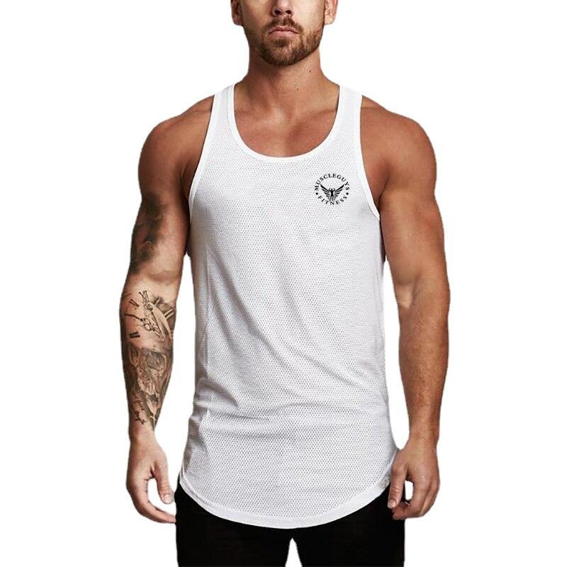 Muscleguys Casual Daily Fitness Breathable Sleeveless T-Shirt Bodybuilding Men's Icy Thin Running Sports Bottoming Vest