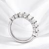 Smyoue Each 3*5mm 0.5CT Emerald Cut Moissanite Ring for Women 1/2 Eternity Bands Lab Diamond Jewelry Pure 925 Silver Girl Ring