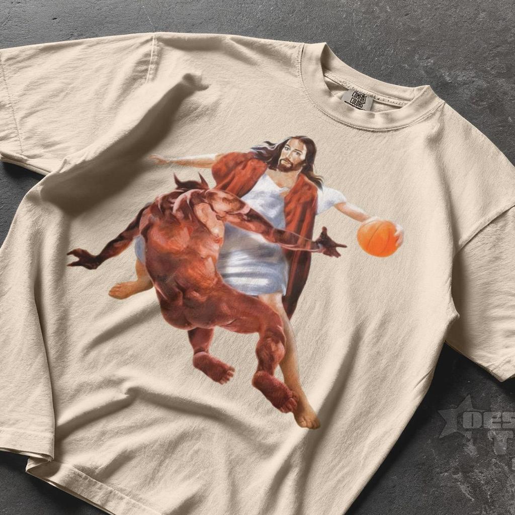 Jesus Crossing Up Satan T-Shirt, Funny Meme Shirt, Christian Merch