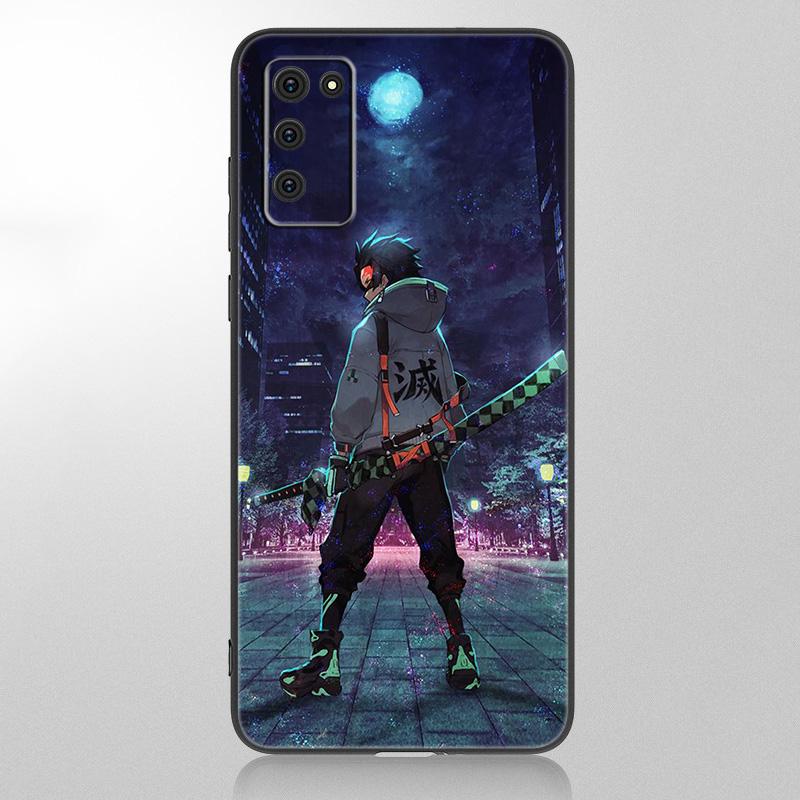 Anime Dämon Slayer Tanjiro Fall für Samsung Galaxy A12 A02S A22 A32 A52 A72 A71 A51 A41 A31 A21 A11 A50 A70 A10 A20S schwarze Abdeckung