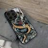Dragon Black Glass Phone Shell For iPhone 16 Plus 15 Pro 14 13 12 Pro Max Soft Silicone Shock Absorption Drop Proof Shell Case