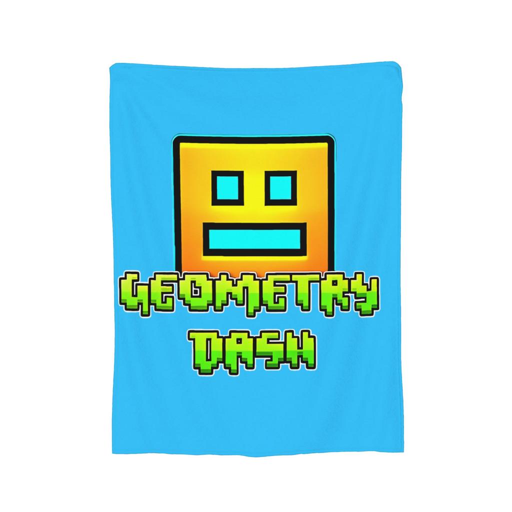 Coperta in Flanella Geometric Dash Old School Gaming, Coperte Geometry Dash per Letto Ufficio Trapunta Ultra-Morbida,