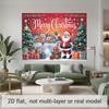2D flat banner, 1 piece, Santa Claus and snowman background decoration background photo props