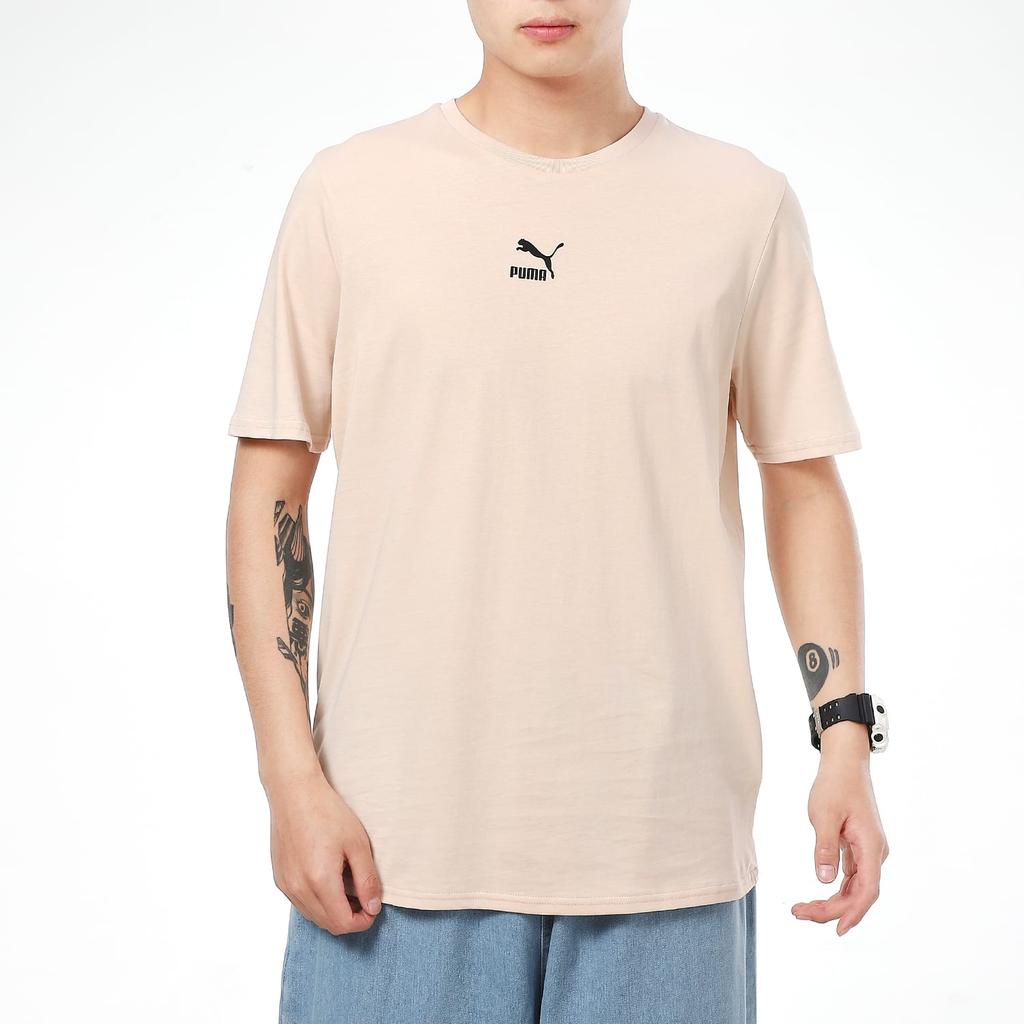 PUMA T Shirts Men's Flesh Pink Crew Neck Moderate Straight Fit 532611-68