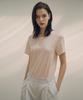T-shirt Siyajyu Sitp5154 Silket Coupe Ample Col Rond Manches Courtes_Rose Saumon