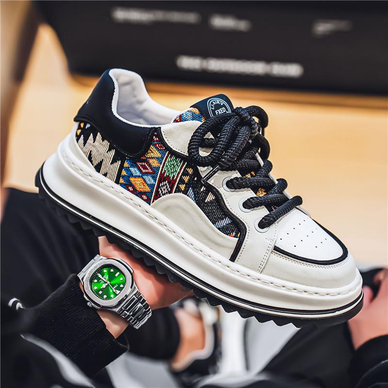 New Men's Canvas Shoes Comfortable and Breathable Leisure Sports Shoes Outdoor Hiking Thick Soled Sneakers Men's Running Shoes