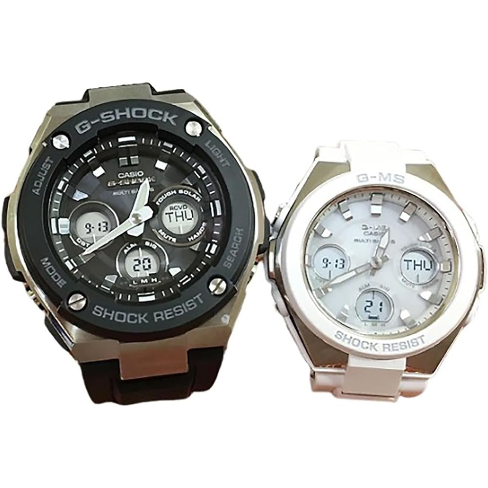 Casio G-Shock Baby-G Analog-Digital Solar Watch Set with Pair Case GST-W300-1AJF MSG-W100-7AJF