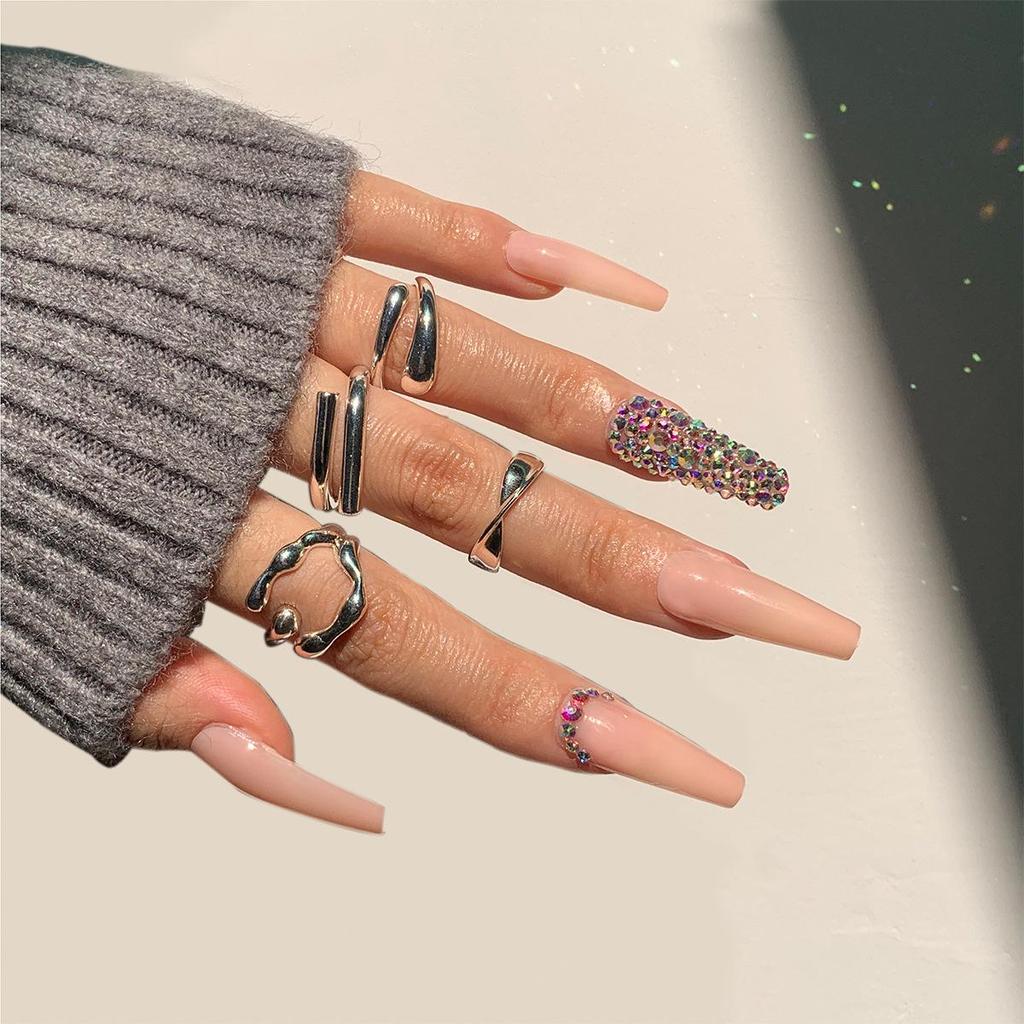 Cross-Border Wearable Nail Art: Super Long Press-On False Nail Tips