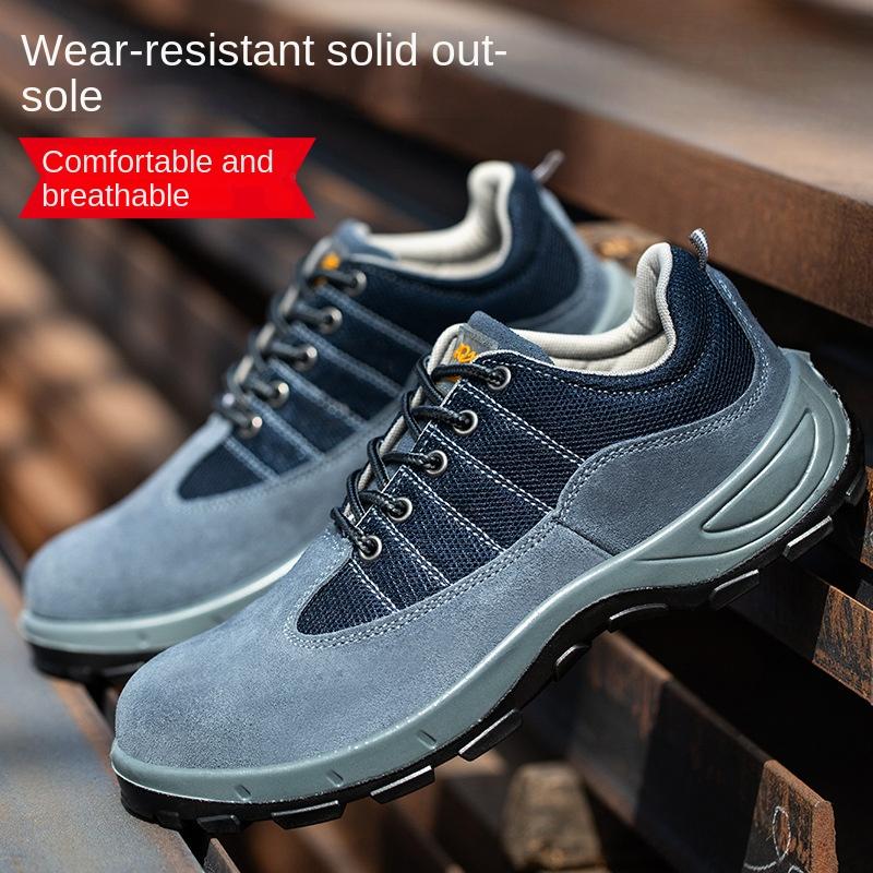 Scarpe di Protezione Lavoro Basse, da Uomo Antinfortunistiche Anti-schiacciamento, Anti-perforazione, Punta in Acciaio, Resistenti all'Usura, Antiscivolo, Scarpe da Lavoro di Sicurezza