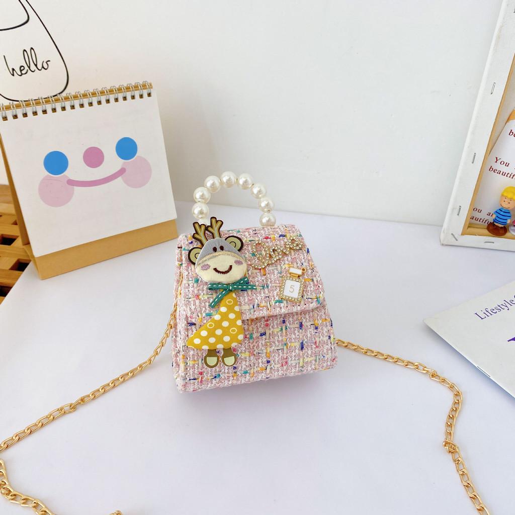 Adorable Mini Children's Crossbody Bag Cute Princess Style Soft Canvas Fashionable Design For Girls With Colorful Options