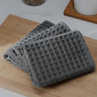 3pcs Waffle Cleaning Cloth, Household Absorbent Cloth, Kitchen Dishwashing Cloth, Glass Wiping Cloth