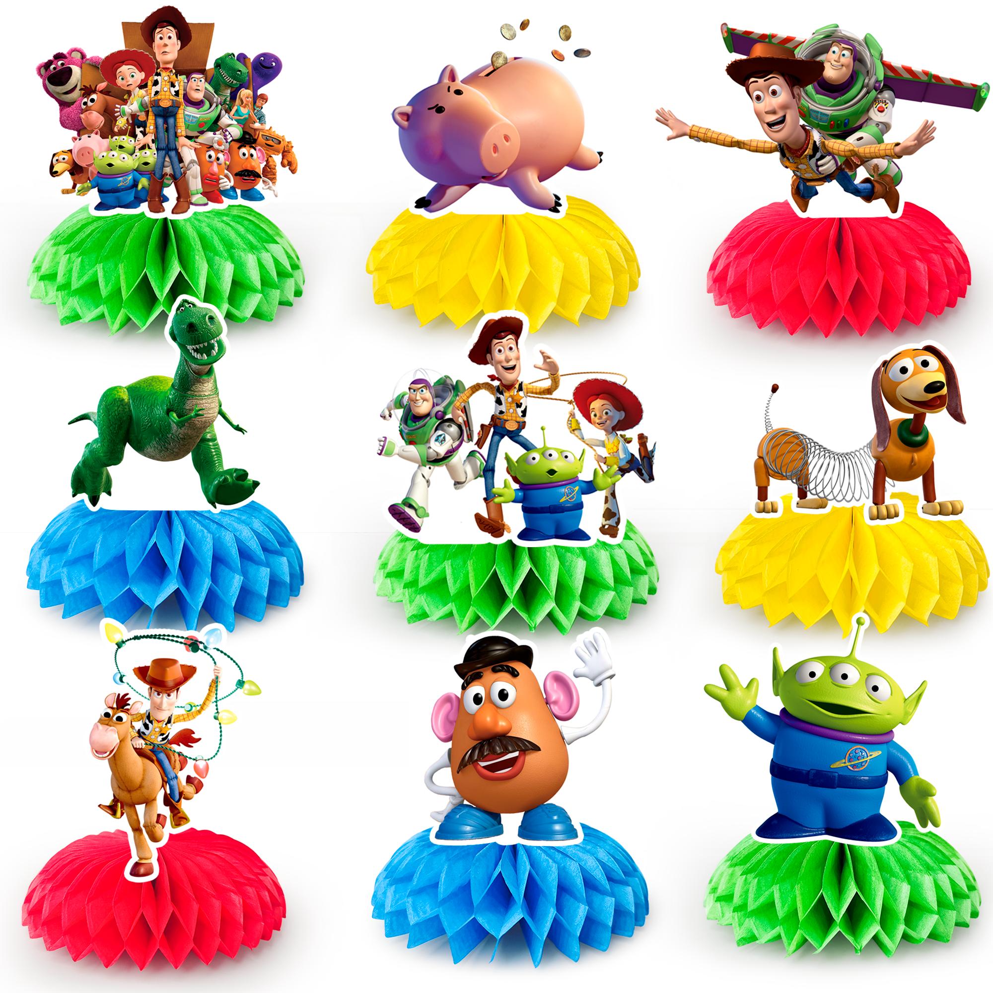 

Disney Toy Story Tabletop Ornaments, 9-Piece Toy Story Honeycomb Ornaments for Toy Story Party Decorations and Toy Story Table Decorations Other