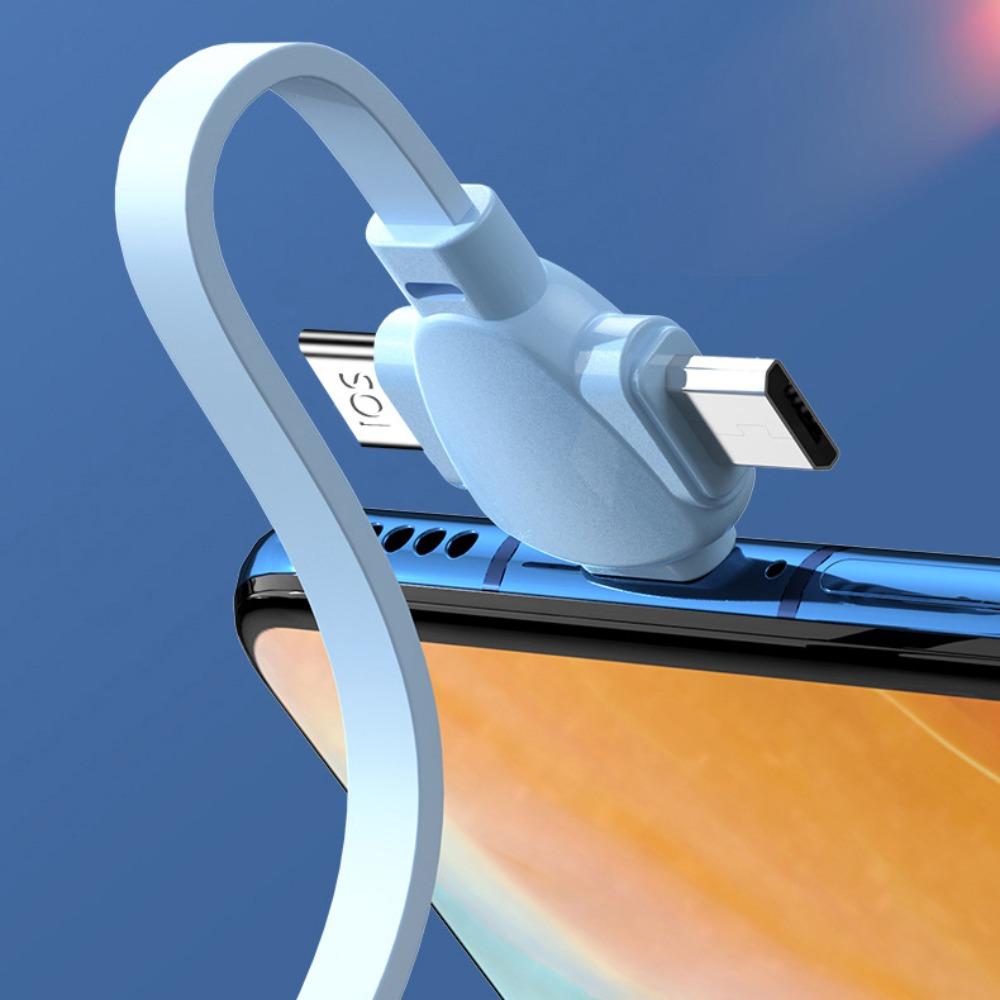 Micro USB/ Type C/IOS 3 in 1 Retractable Data Cable Telescopic Charging Cable  Data Transmission