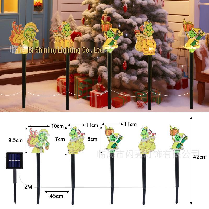 2025 Solar Weihnachts-Weihnachtsmann und Schneemann Leuchtende Lichterkette für Außendekoration