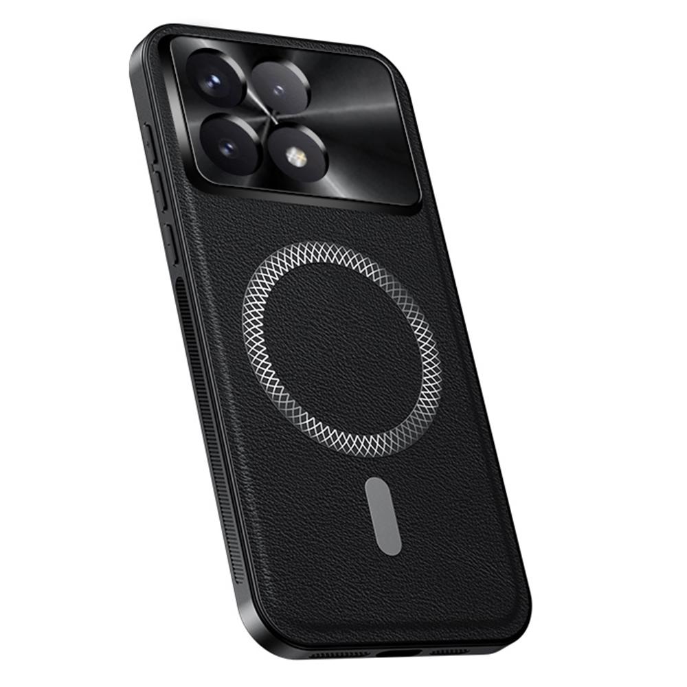 For Xiaomi Redmi K70E 5G/Poco X6 Pro 5G Case Compatible with MagSafe PU TPU PC Phone Back Cover with Metal Lens Frame