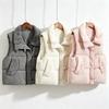 Sweet polka dot knitted splicing vest cotton jacket women's winter loose thickened short warm bread clothing