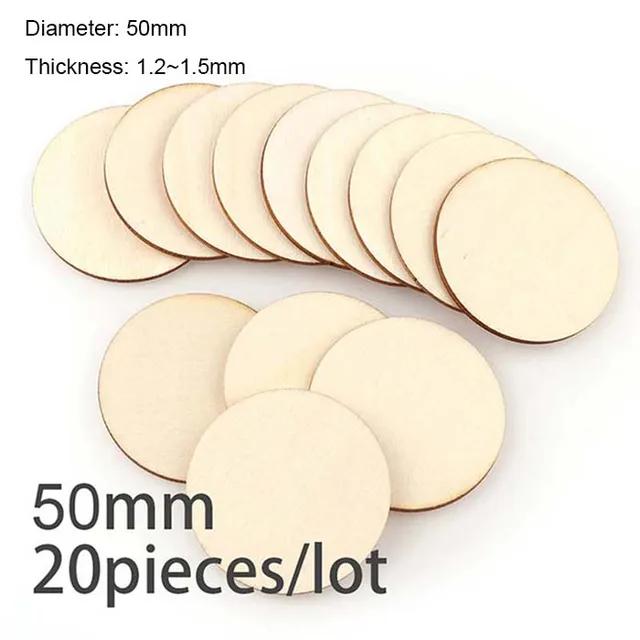 New Diameter 1-10CM Natural Unfinished Round Wood Slices Circles Discs for DIY Craft Kids Christmas Painting Toys Ornament Decor