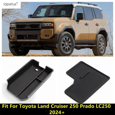 Central Control Armrest Storage Box / Wireless Phone Charging Mat Accessories For Toyota Land Cruiser Prado 250 LC250 2024 2025