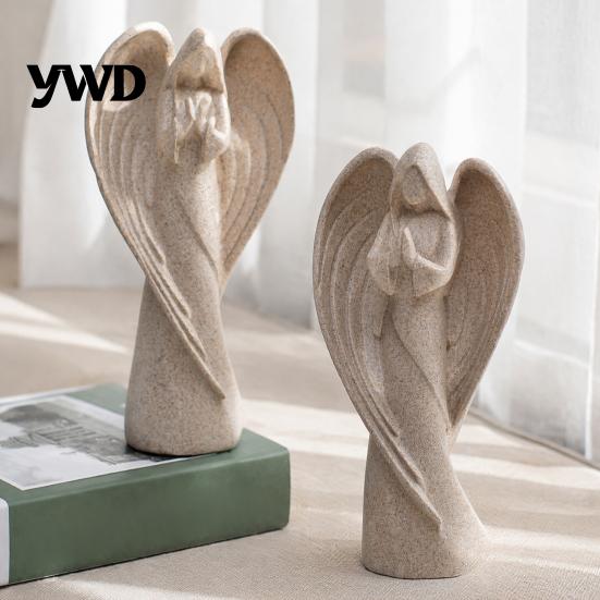 Healing Atmosphere Decor Praying Angel Statue, Abstract Guardian Figurine, Religious Prayer Minimalist Art Ornament Sculpture for Home Mantel
