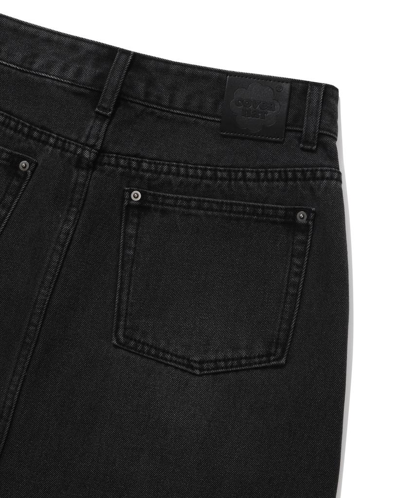 Covernat Woman Denim Long Skirt Black