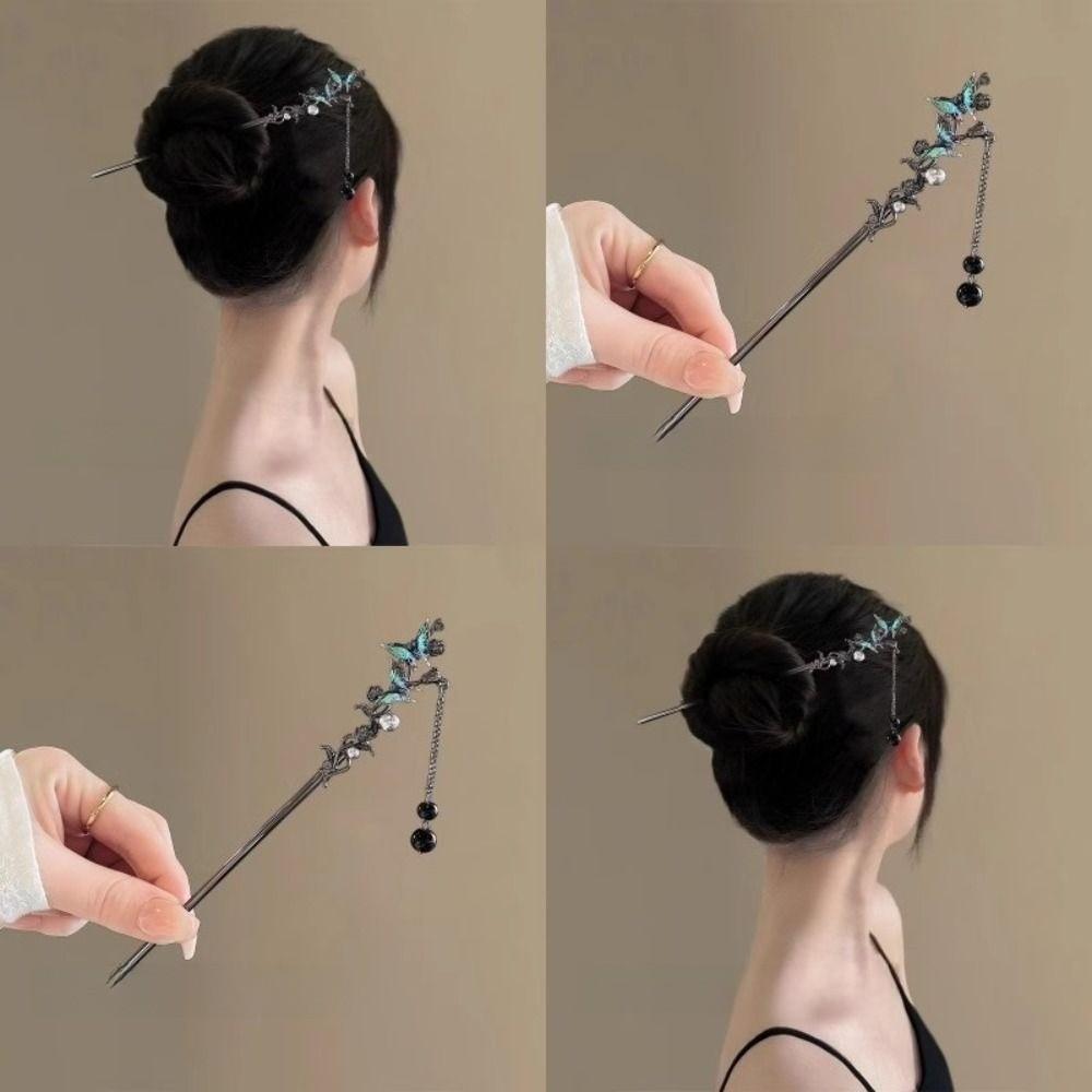 Neo-chinese Style Flower Hairpin Metal Jewelry Hair Accessory Hot Hair Sticks For Women